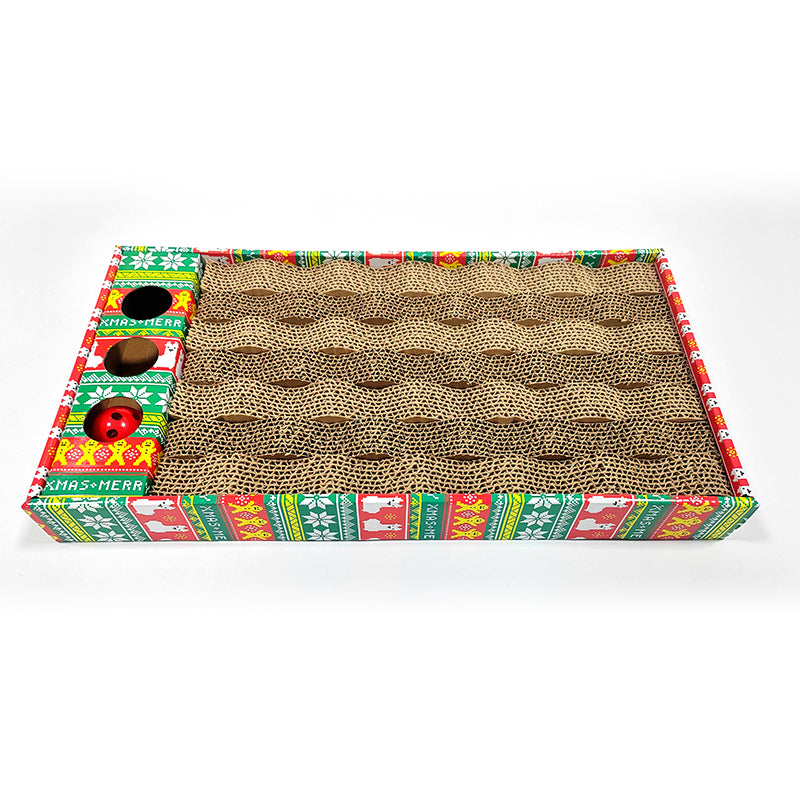 LIMING Bell box corrugated paper cat scratch board Cat Self Hi Toy Magic Scratcher Cat Scratcher Board 45*23.8*5cm